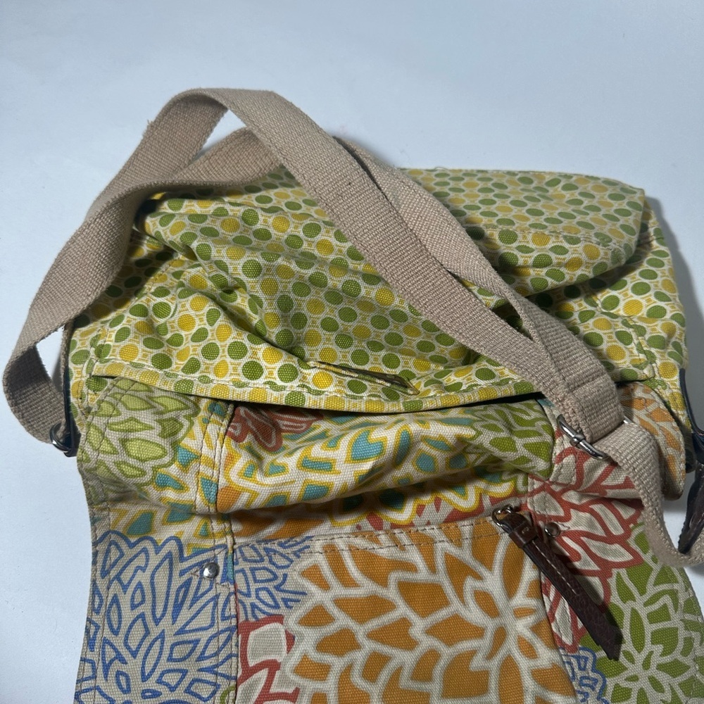 Colorful Yellow and Green Shoulder Bag with Patchwork Design - Picture 8 of 8